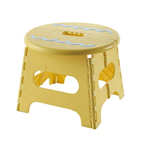Artist Chair Thick Plastic Folding Stool Portable Folding Chair Train Stool Home Mini Bench HUYP (Color : Yellow)