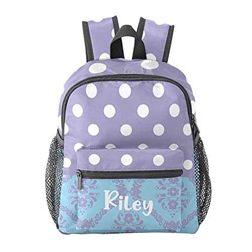 Grandkli Flower Patter Polka Dots Purple Personalized Kids Toddler Backpack for Boys Girls ,Custom Mini School Backpack Bags Kindergarten, 10 Inch(L) x 4 Inch(W) x 12 Inch(H) Grandkli Flower Patter Polka Dots Purple Personalized Kids Toddler Backpack for Boys Girls ,Custom Mini School Backpack Bags Kindergarten, 10 Inch(L) x 4 Inch(W) x 12 Inch(H)