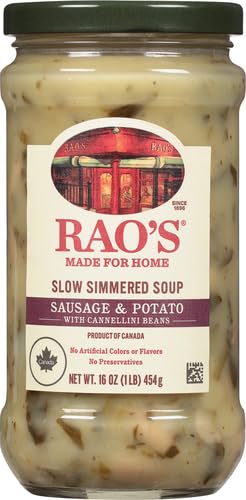 Image of Rao's Made for Home Sausage & Potato Soup, 16oz, Real Vegetables, Traditional Italian Heat and Serve Soup (Pack of 6)