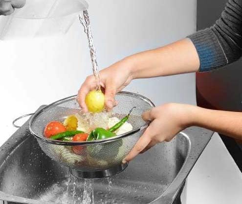 Miniatura 2 de Colador Colador Cesta Acero Inoxidable Premium - (Talla 16 y 7.9 in), Juego de 2 piezas