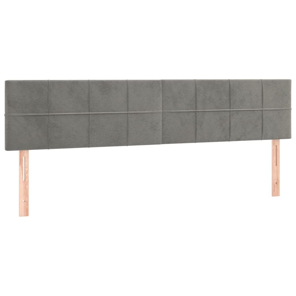 Łóżko kontynentalne z materacem, jasnoszare, 120 x 190 cm, aksamitny materiał, łóżko tapicerowane z regulowanym zagłówkiem, materac ze sprężynami kieszeniowymi do sypialni, komfort