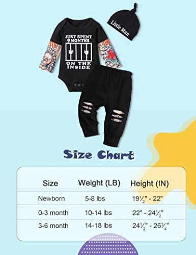 Image of Newborn Baby Boy Cotton Fake Tattoo Sleeve Romper Rockabilly Bodysuits Outfits Clothes