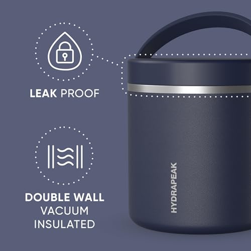 Image of Hydrapeak 25oz Stainless Steel Vacuum Insulated Food Jar | for Hot Food and Cold Food, Wide Mouth Leak-Proof Soup for Adults, 10 Hours Hot and 16 Hours Cold (Navy)