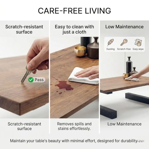 Image of FFO Coffee Table for Living Room | Engineered Wood Top (17 mm Thick) with Heavy-Duty Metal Frame | Modern Center Table for Home, Office & Lounge | Minimalist Tea Table