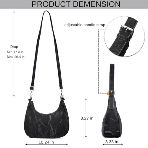 Image of CROJUYI Small Crescent Shoulder Bags Purses for Women Retro Classic Clutch Hobo Tote Purse and Handbag Cute Crossbody Bags