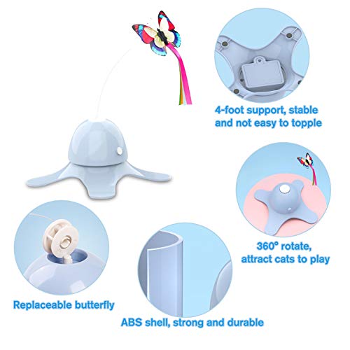 Brinquedo giratório elétrico interativo para gatos Adaskala Brinquedo giratório de 360 ​​graus para