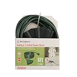 Westinghouse 28374 3-Outlet Fan Shaped 8-Feet Outdoor Extension Cord, Green