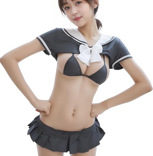 逆セーラー コスプレ セーラー服 セクシー コスチューム グレー 過激 衣装 逆バニー 逆バニーガール 逆コスプレシリーズ - 画像1