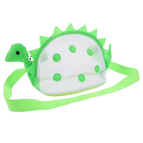 SAFIGLE Dinosaur Design Boys and Girls Beach Bag Mesh Storage for Toys Shells Large Capacity Portable Shoulder Straps for Boys and Girls