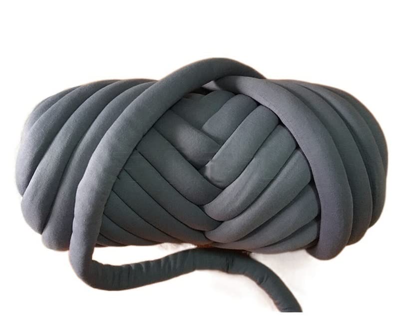 Lana Gomitoli Filato spesso super spesso grosso for maglieria a mano all'uncinetto in morbido cotone for maglieria in giro con filatura ruvida Cotone Per Uncinetto (Color : Darkgray-0.5kg)