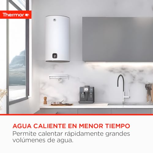 Thermor Elektrischer Warmwasserbereiter aus Keramik, digital, 100 l, 1800 W, Antikalk-Keramik, einfache Installation, hergestellt für die Installation in Spanien