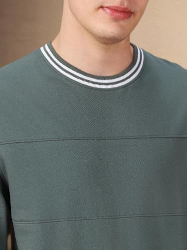 Image of Dennis Lingo Men Solid Polycotton Regular Fit Full Sleeves Pullover Sweatshirts