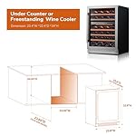 Ca'Lefort Wine Fridge & Cooler - 24 Inch 46 Bottle Wine Cooler Refrigerator, 40-65°F Dual Zone Wine Refrigerator Glass Door, 3 LED Built-in or Freestanding Fridge for Home/Bar/Kitchen (5.65 cu.ft) - Image 6