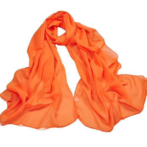 Women's Long Soft Summer Scarves Beach Scarf (Orange)