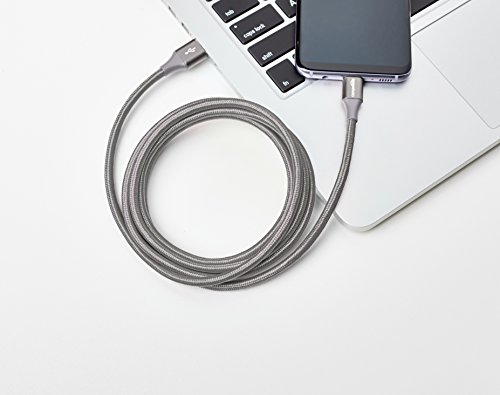 Image of Amazon Basics USB-C to USB-A 3.1 Gen 1 Fast Charger Cable, Nylon Braided, 5Gbps High-Speed for Apple iPhone 16 /15, iPad, Samsung Galaxy, Tablets, Laptops, 6 Foot, Dark Gray