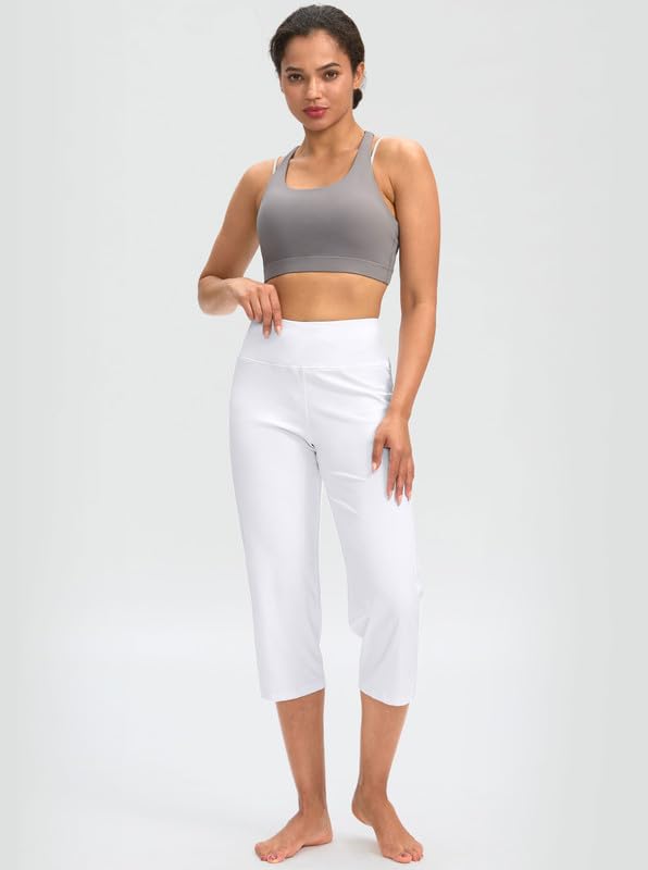 Image of G Gradual Capri Pants for Women High Waist Workout Yoga Pants with Pockets Tummy Control Leggings Crop Straight