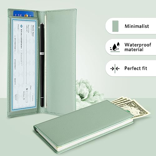 Image of CoBak Checkbook Cover for Women & Men - PU Leather Case with RFID Blocking | Classic Design Check Book Holder for Personal and Business