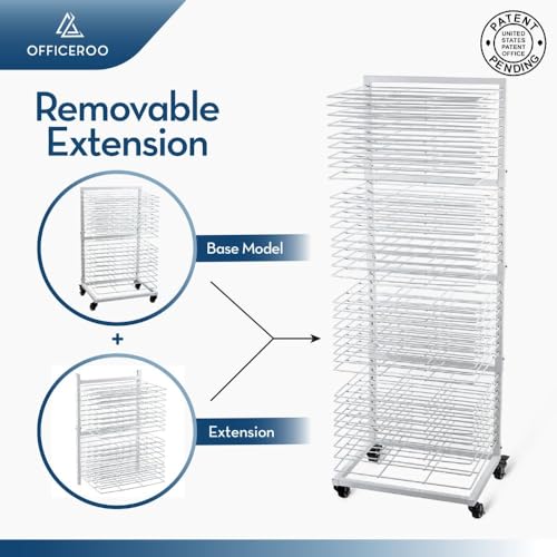 Officeroo ART DRYING RACK For Classroom - 18 Removable Shelves, Movable Paint Drying Rack thumb #2