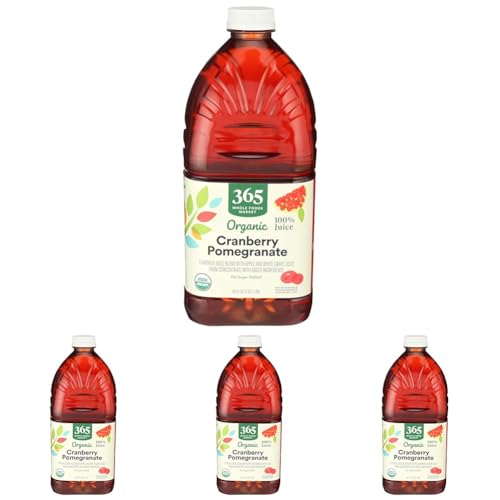 Image of 365 by Whole Foods Market, Organic Cranberry Pomegranate Juice, 64 Fl Oz (Pack of 4)