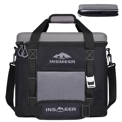 INSMEER Bolsa Térmica Isotérmica 40 Litros (60 Latas) - Mochila Térmica para Acampamento, Churrasco, Pesca, Piquenique e Praia, Com Alça de Ombro, Dobrável e Impermeável
