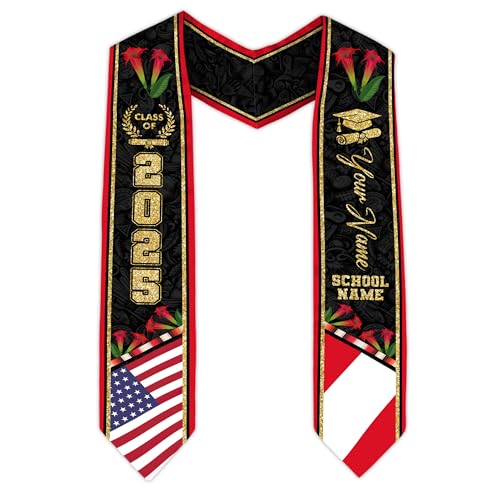 Mostefy Personalized Peruvian Graduation Stole 2025, Custom Peru Stole Sash, Gift Sash Graduation for Students