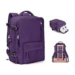 Cabin Bags for Travel, Underseat Carry on Hand Luggage Backpack for Women Airplane Approved Travel Backpack Personal Item Travel Bag 14 inch Laptop Backpack for Business Casual Work,C19-Dark Purple