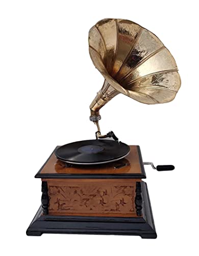 Handmade Gramophone Collectable Sound Box Unique Wooden Antique Phonograph Look Win Up Record Player Beautiful Showpiece for Home Décor Item by BLACKPERLCRAFTS
