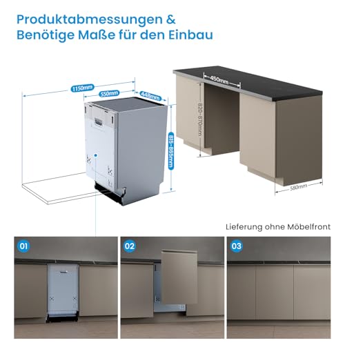 demonstriert die verborgene Bedienoberfläche für vollintegrierten Look in moderner Küche.