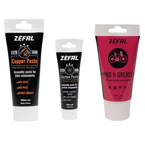 ZEFAL Pack Maintenance - Pro II Grease, Carbon Paste y Copper Paste - Grasa Bicicleta y Pasta de Carbono y Cobre - Grasa...