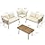 DWVO Patio Furniture Set, 4 Pieces Outdoor Patio Conversation Set, All-Weather PE Rattan Sectional L-Shaped Sofa with Soft Cushion and Side Table for Backyard, Porch, Boho Detachable Lounger (Beige)
