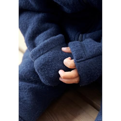 Mikk-line Wollwalk Jacke Baby & Walkjacke Kinder 80 Blue Nights – Wollfleece Jacke Baby & Wolljacke aus Merinowolle – Winterjacke & Übergangsjacke, Oeko-Tex & Kratzfrei