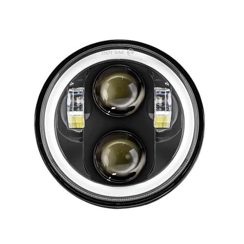 ZSQWRFRG Faros Delanteros Moto Faro Delantero LED Redondo 5.75 Pulgadas Motocicleta Luz Alta Y Baja 5 3/4 Pulgadas Señal Giro DRL 6000 K Ronda LED Faro Delantero