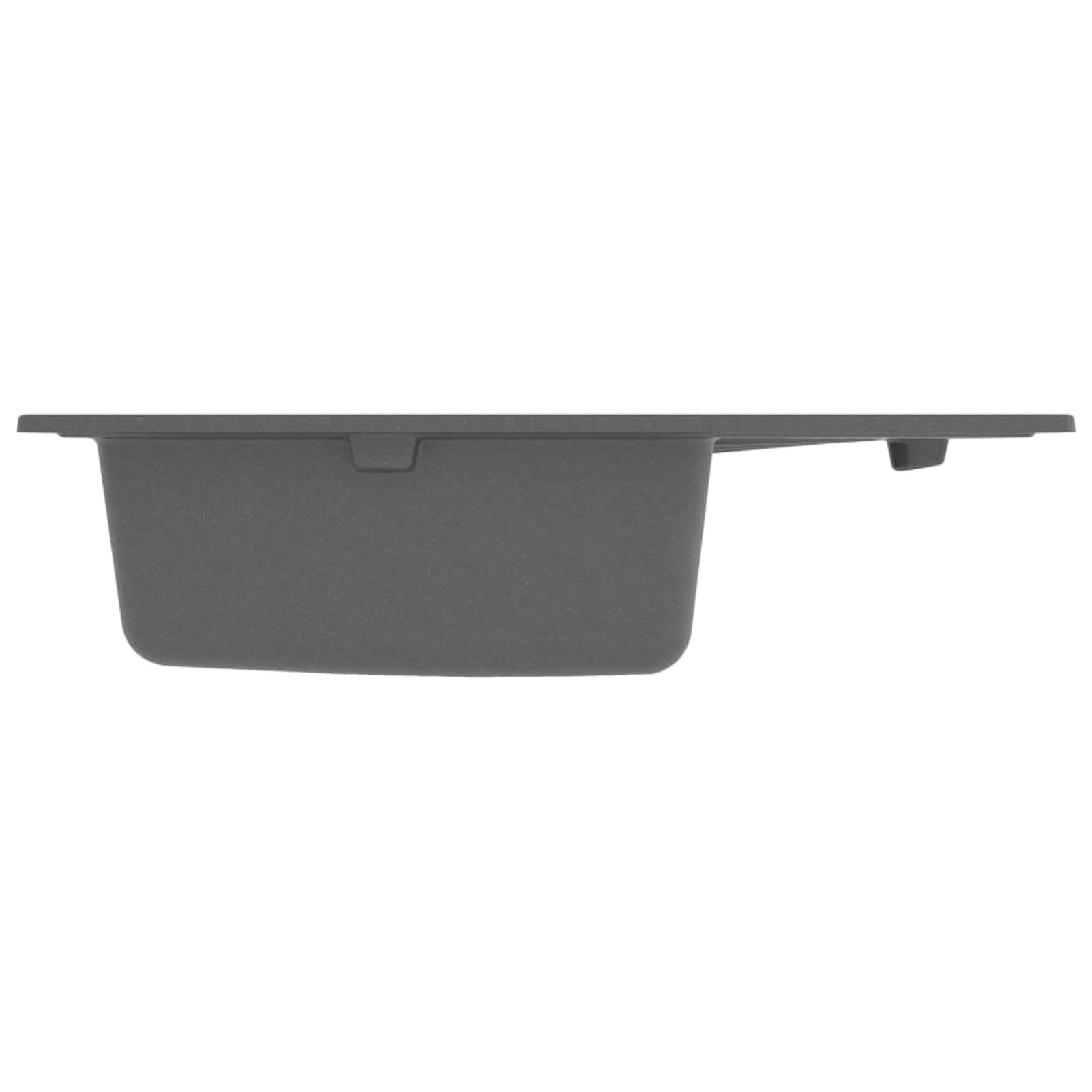 Chusui Fregadero de Cocina con rebosadero Ovalado Granito, Mueble Pila Lavadero, Pila Fregadero Cocina, Fregadero sobre Encimera, Fregadero baño Encimera, Picas De Cocina, Gris