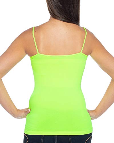 Image of Malibu Sugar Womens Camisole Tank Tops - Seamless Fitted Spaghetti Strap Cami Stretch Basic Womens Camisole for Layering XS-M