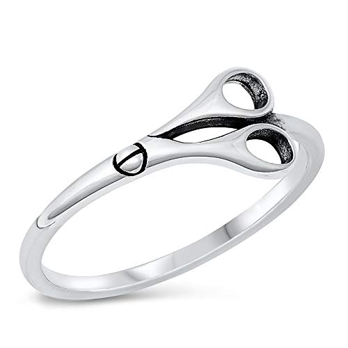 CloseoutWarehouse Sterling Silver Sideways Scissors Ring