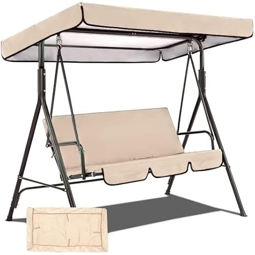 75.2x47.2In Swing Canopy Replacement Cover, Waterproof Resistant Sun Shade Patio Swing Cover Top, Garden Furniture Cover for Patio