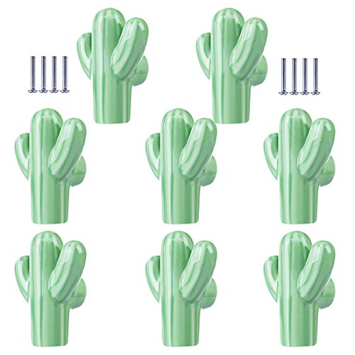 Möbelknöpfe Kinderzimmer Set, Yavso 8er Set Kaktus Keramik Schrankknöpfe Kinderzimmer Kinder Möbelknopf Keramikknauf Cover