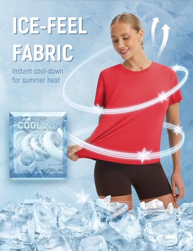 Image of baleaf Women Ice Cooling Running Shirts Quick Dry Short Sleeve Tops