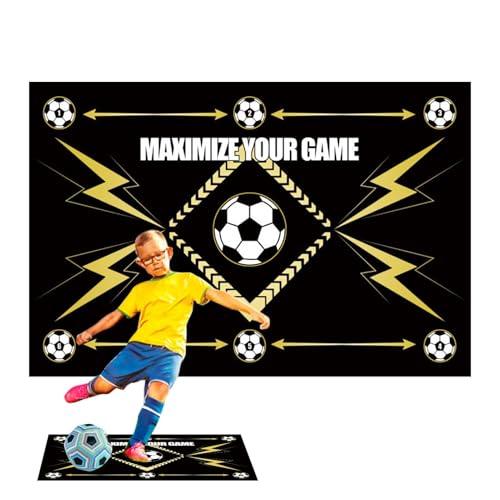 JINGLING Alfombrilla de entrenamiento de fútbol con paso de fútbol, antideslizante, equipo de control de pelota de fútbol, equipo de entrenamiento silencioso, para niños, mejora la movilidad y