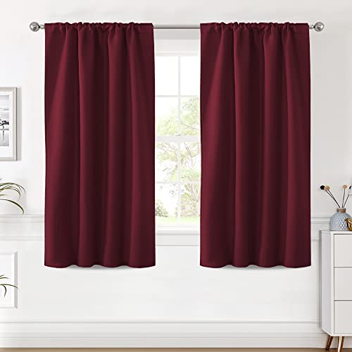 Image of H.VERSAILTEX Christmas Blackout Curtains Thermal Insulated Window Treatment Panels Blackout Drapes for Living Room Back Tab /Rod Pocket Bedroom Draperies (2 Panels, Burgundy, 42 x 54 Inch)