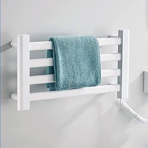 Electric Towel Rail Heater Electric Towel Rack,Towel Warmer Wall Mounted Stainless Steel Hot Towel Warmer for Bathroom Portable Aluminium Electric Towel Rail Warmer with 4 and 7 He