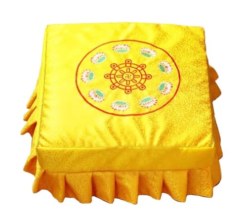 Prayer Flags Outdoor,Tibetan Decorations,2pcs Pattern Meditation for Pad Hall Case Prayer Yoga Seating Yang Buddha Mat Protector Pillow - Cover Decorative Washable Meditating Seat Cover (Color : A Red