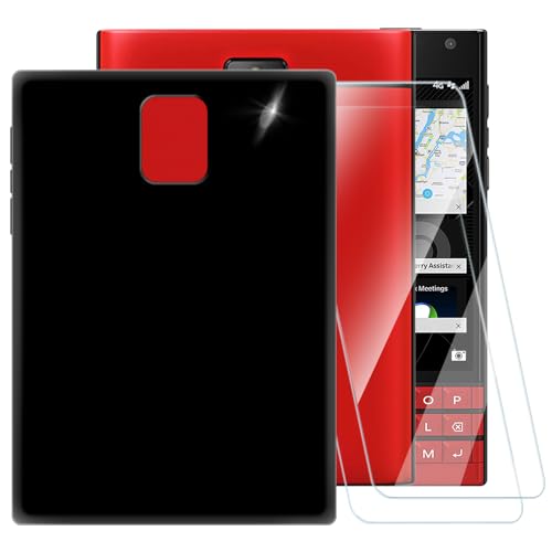 Coque TPU Imprimée + Lot de 2 Vitres Trempées Compatible avec Blackberry Passport Q30, Coque Artistique Fine Antichoc, Résistante aux Rayures, Protection...