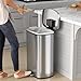 iTouchless SoftStep 13.2 Gallon Step Trash Can with Odor Filter & Removable Inner Bucket, 50 Liter Garbage Bin for Kitchen or Office, Silver 13 Gal Stainless Steel
