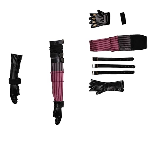 Lixinya Anime Cosplay Gants Accessoires Adultes Femmes Game Costume Handwear Prop Femme, Noir , M