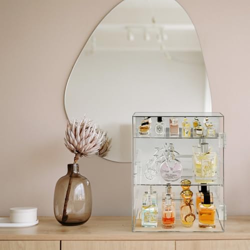 Ikee Design Mirror Back Premium Acrylic Wall Mountable Display Case with 4 Shelves for Figures and More, Acrylic Case for Home Decor, Shop Display and Showcasing Use, 10.87 W x 2.87 D x 14 H in by Ikee Design - Image 8