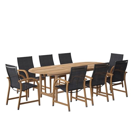 Urban Elements Santorini 9-Piece Oval Patio Furniture Set | 100% ...