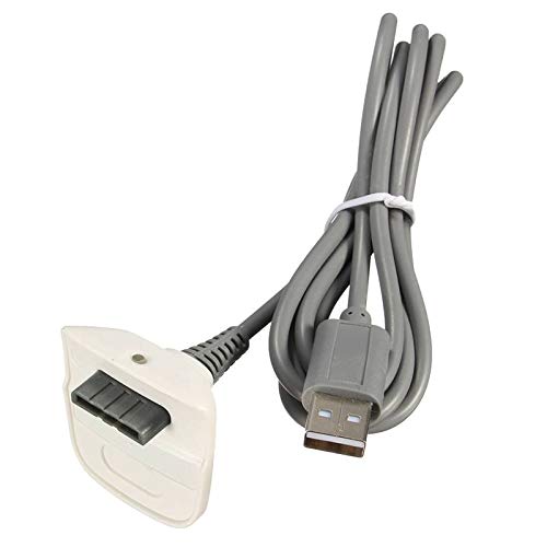 Cotchear 4800mAh Battery Pack + Charger Cable for Xbox 360 Controller Replacement Battery + Charger Cable for Xbox 360 Wireless Controller - White