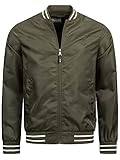 Indicode Herren Manos Jacke mit Stehkragen & Reißverschluss | Übergangsjacke für Männer Army XL