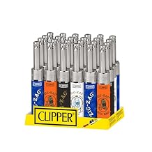 Clipper Torch Lighters Minitube Zig Zag Design - 24ct - Safe Butane Clipper Lighter - Refillable and Reusable - Soft Flame